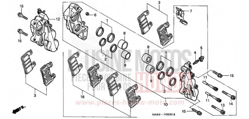 ETRIER DE FREIN AVANT CBR900RRW de 1998